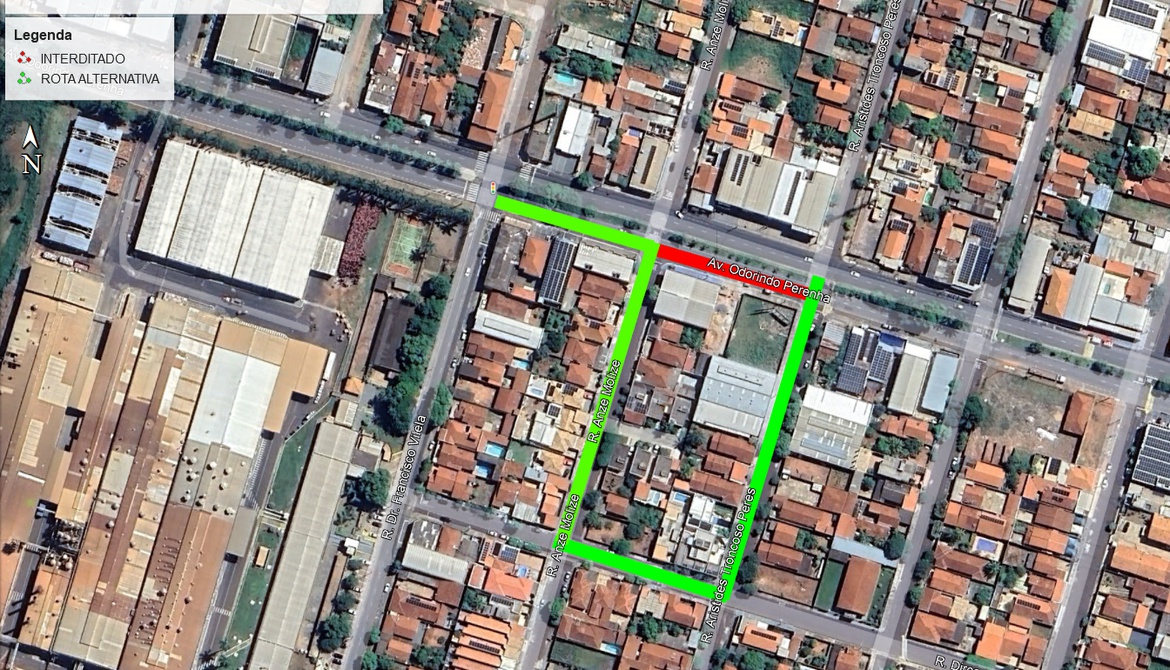 Comunicado de liberação de via e nova interdição – Avenida Odorindo Perenha