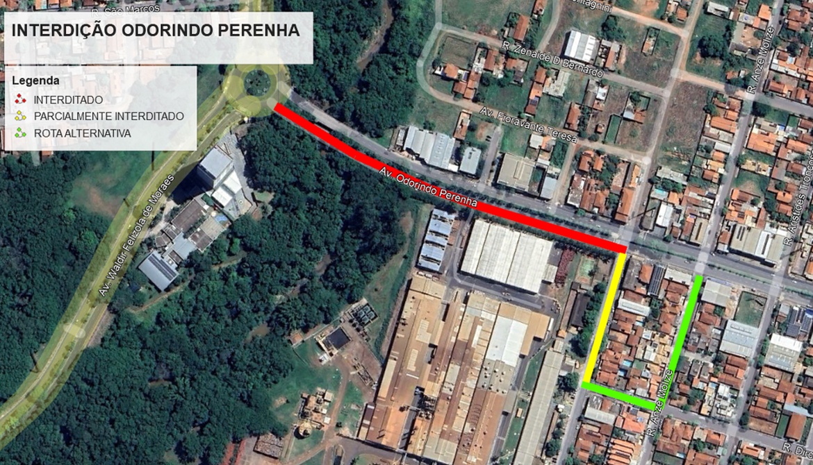Rua Francisco Vilela terá trecho interditado para continuação das obras da Av. Odorindo Perenha
