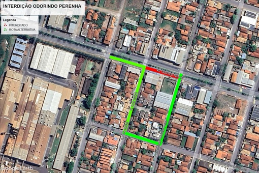 Comunicado de liberação de via e nova interdição – Avenida Odorindo Perenha